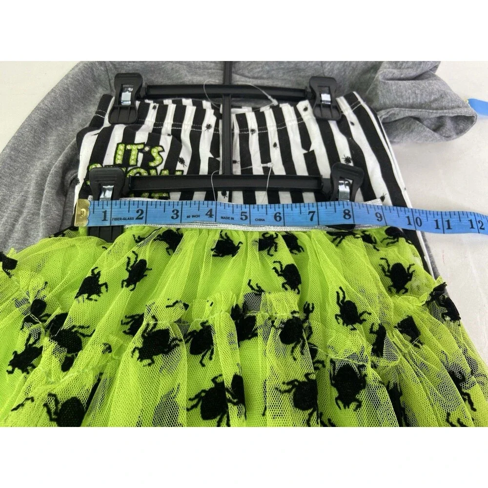Beetlejuice 4T Toddler Girls 3 Piece Shirt Tutu Skirt Flared Pants Set Outfit